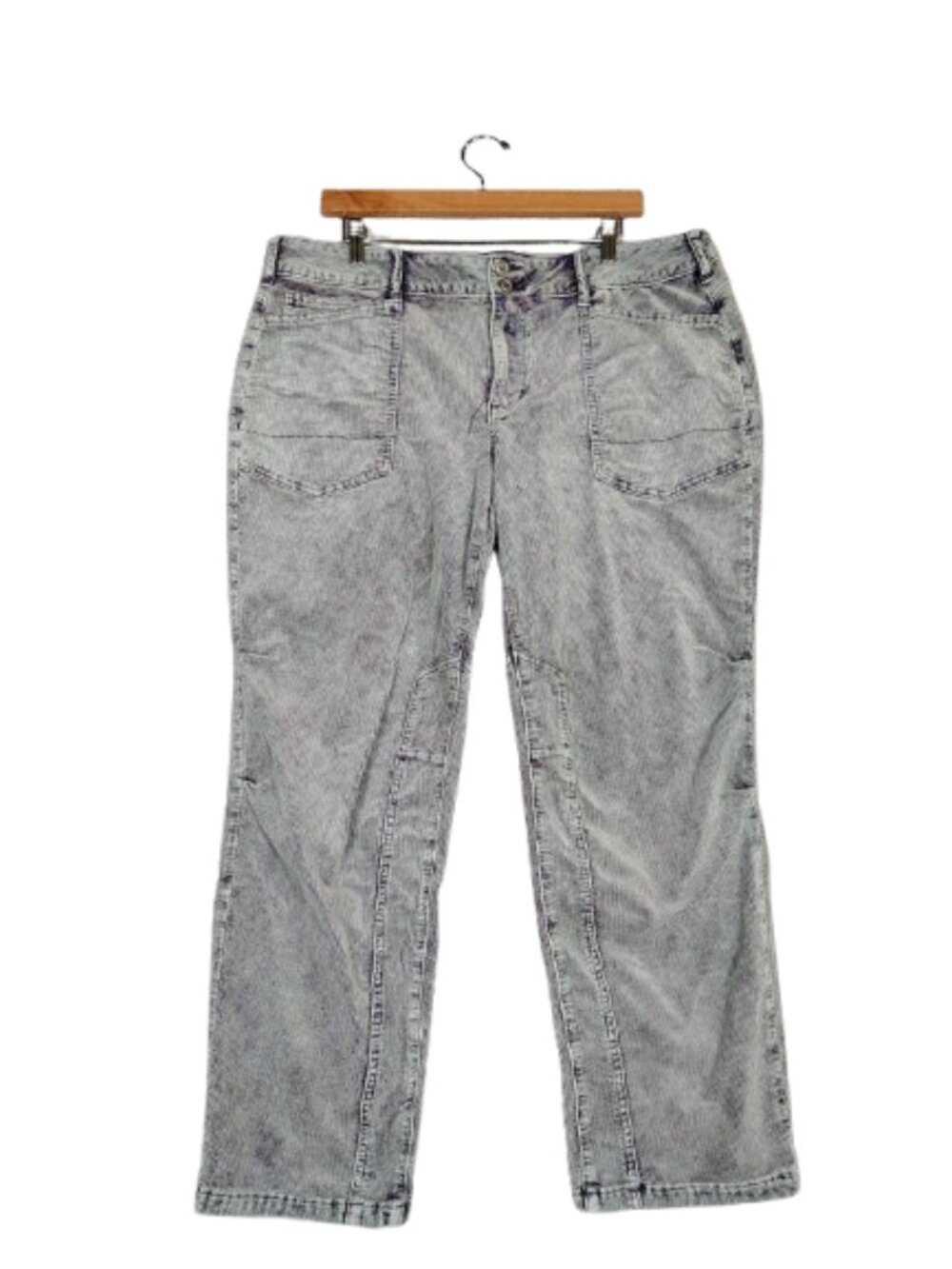 Pilcro Anthropologie The Wanderer Pants Women's 33 Blue Corduroy Straight Leg